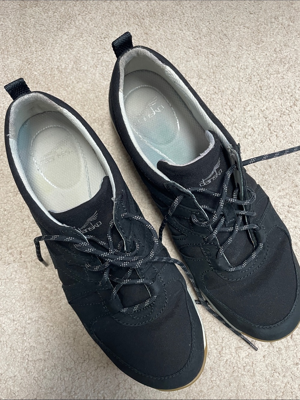 Dansko Black Lace-Up Sneakers